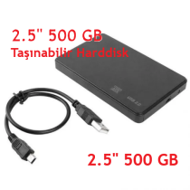 500 GB 2.5" Taşınabilir Harddisk USB 2.0
