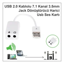 USB Ses Kartı - Harici -Mikrofon ve Kulaklık Girişi-